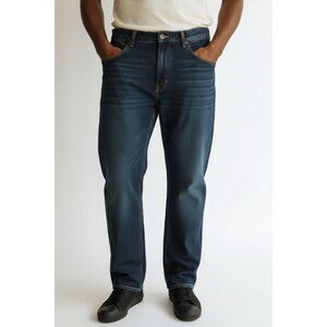 Rocawear Classic Fit Denim Jeans Size 38 Dark Wash With Red Stitching Accents &
